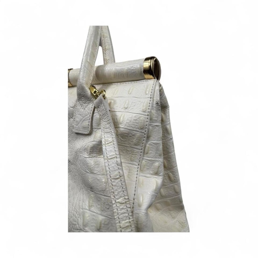 off white cream Croc-Embossed Leather Bag - Picture 4 of 8